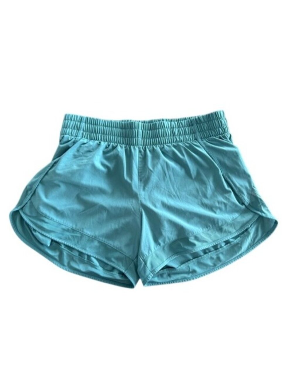 Athleta Mesh Racer Run Shorts 4” Teal Women's Athletic Gym Workout Sz Small